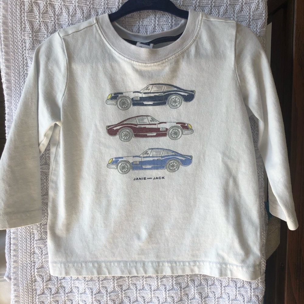 Janie and Jack car long sleeve tee sz 12-18